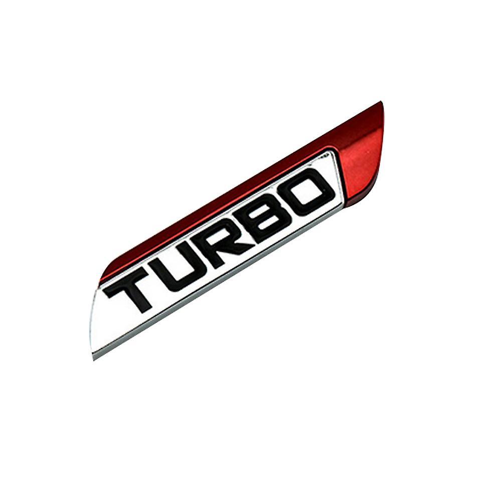 newmerun 3D Metal TURBO Turbocharged Car Sticker Logo Emblem Badge Car Styling Decals Red Right