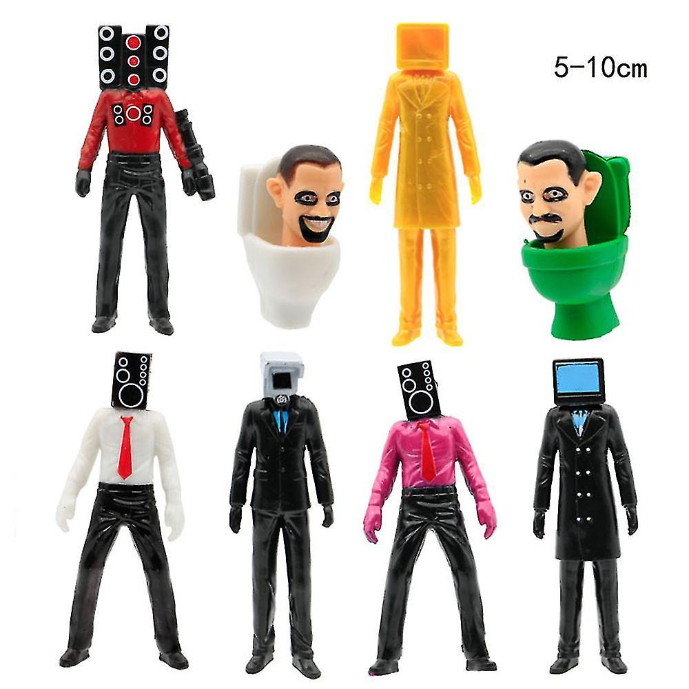 Acgiv Skibidi Toilet Action Figures Set Funny Game Toiletman Cameraman Speakerman Cake Toppers C