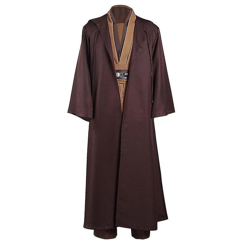 Jedi Master Obi Wan Kenobi Cosplay For Adults Anakin Skywalker Costume Full Set Halloween Carnival Party Costume Whbyv Brown 3XL