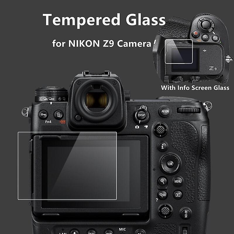 Z9 Camera Tempered Glass Protective Self-adhesive Glass for Nikon Z 9 Main LCD Display + Film Info Screen Protector Guard Cover  Screen Protectors ...