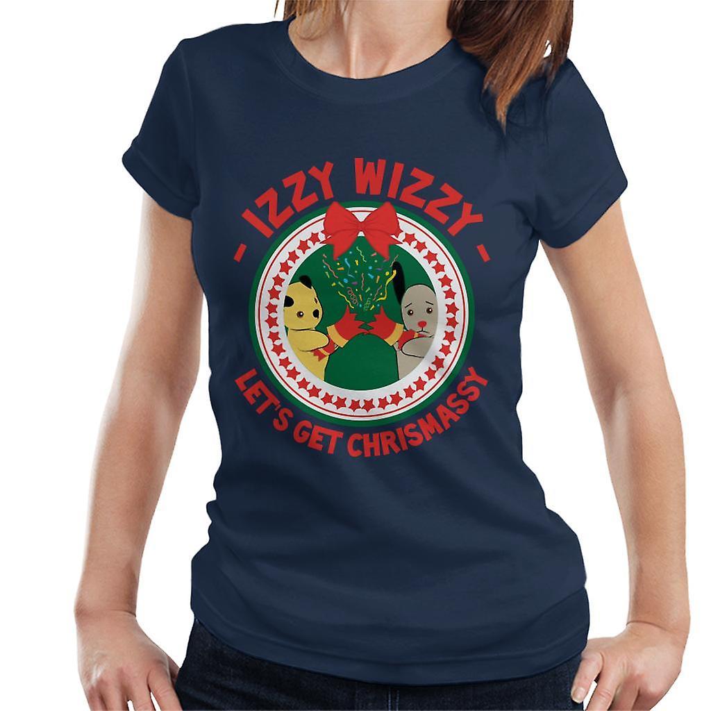 Sooty Christmas Lets Get Chrismassy Women's T-Shirt Navy Blue Large