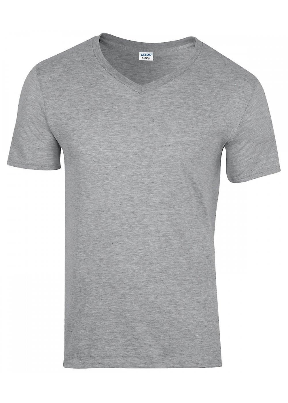 Men's Gildan Softstyle™ V Neck T Shirt 64V00 Sport Grey (rs) M