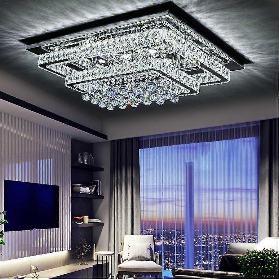 Living And Home 2-Levels Crystal Ceiling Light LED Chandelier Lamp , 80x60cm