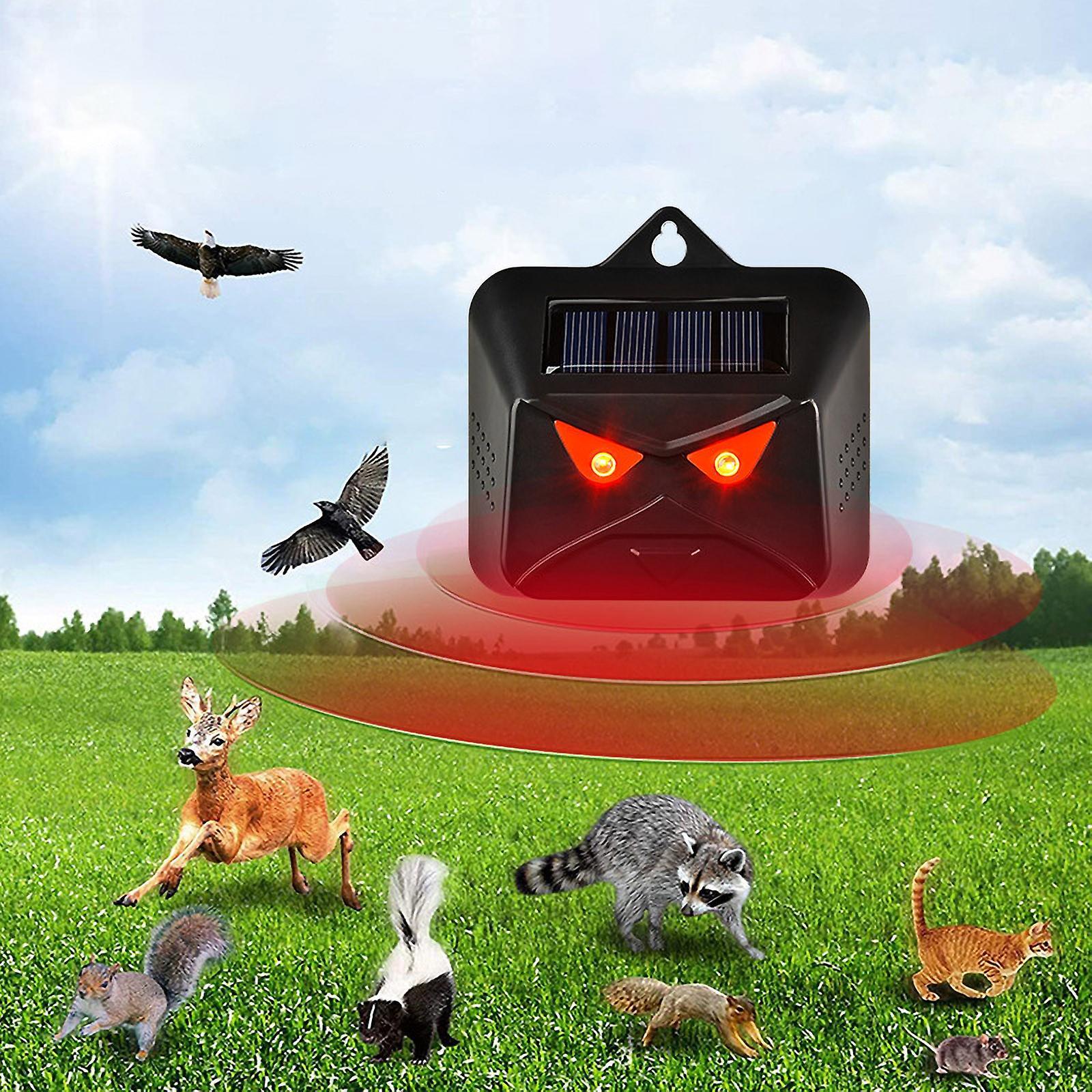 Gaoguang Solar Powered Animals Repellent, Animals Deterrent Devices Outdoor Repels Cats, Dog, Derrent, Rat, Etc Black