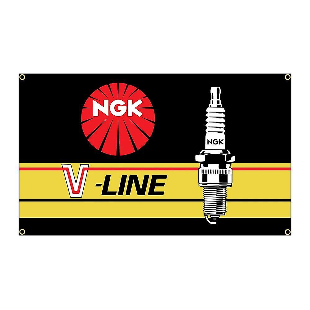 Scitoo 90x150cm NGK Spark Plugs 4 Hole Flag Racing Car Moto Banner Decoration Tapestry FLAGCORE 4 Holes In 4 Corners 60 x 90cm