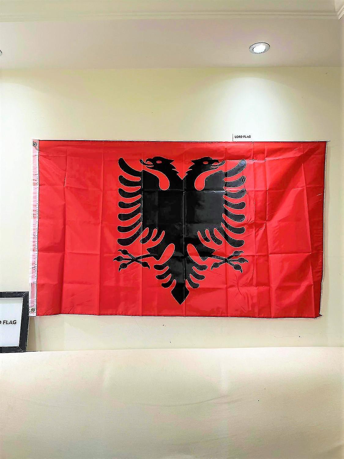 Unbrand Albania Flag 90x150cm Alb Al Polyester High Quality Albanian National Flags Double Printed 3x5ft Albania Eagle Flag