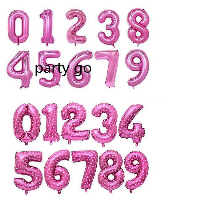 Slowmoose Aluminium Foil, Number Balloons For Birthday, Wedding, Engagement Party Pink 16inch / 4