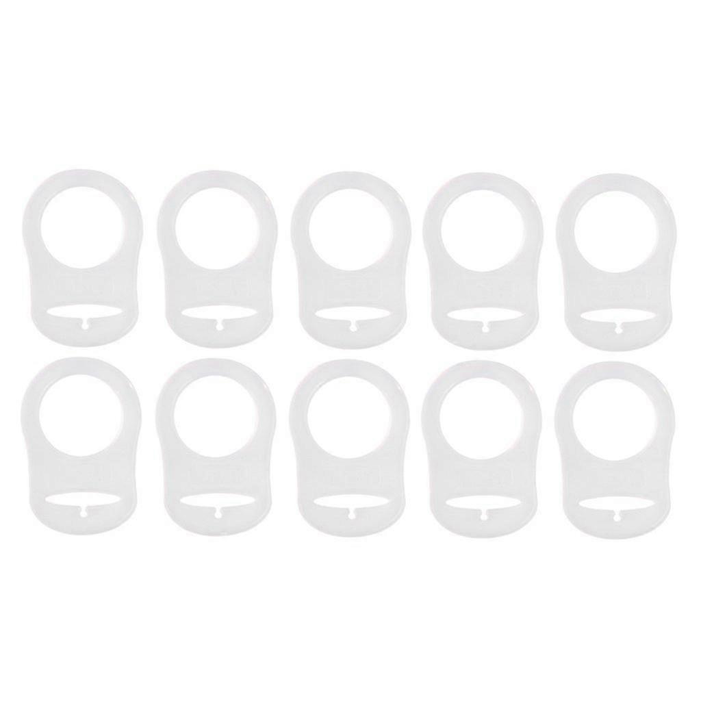 Jorasem 10 Pcs Button Silicone Ring Pacifier Holder Mannequin Adapter Transparent