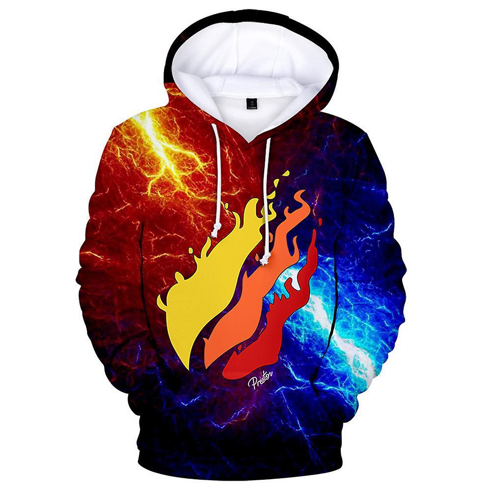 Shakub Prestonplayz Print Kids Hoodies Sweatshirt Long Sleeve Casual Hooded Pullover Tops For Boys Girls 9-10 Years