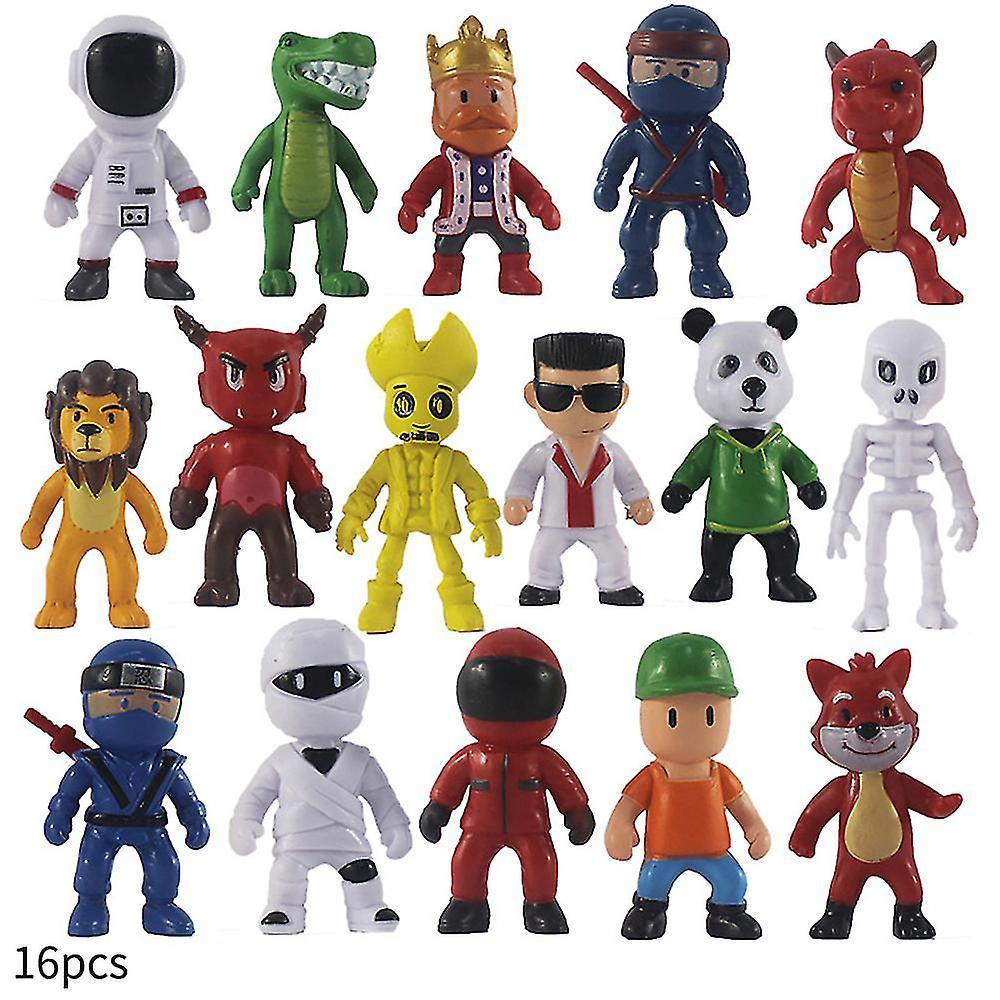 Aswei 16pcs/set Stumble Guys Action Figure Toy Cake Topper Mini Collectible Model Doll Kids Gift