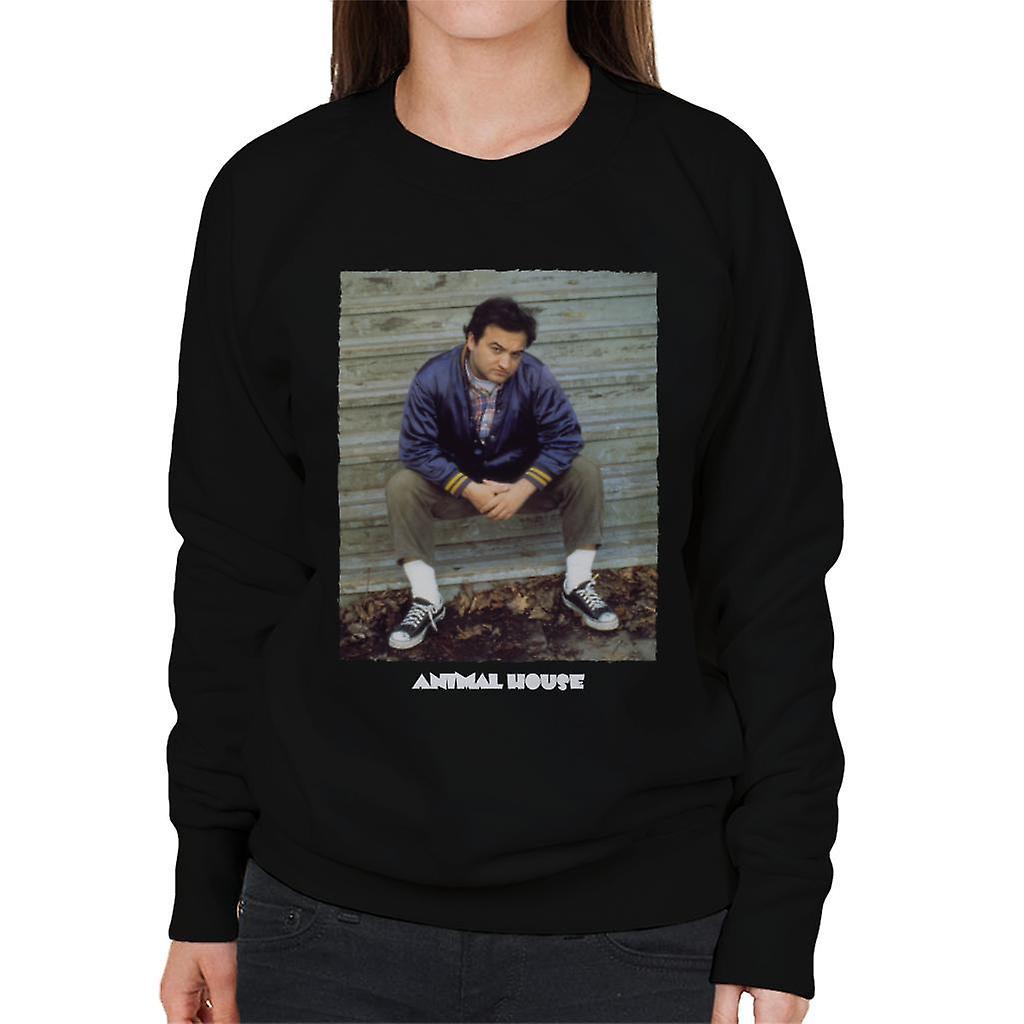 Animal House John Bluto Blutarsky Sitting Women's Sweatshirt Black X-Large