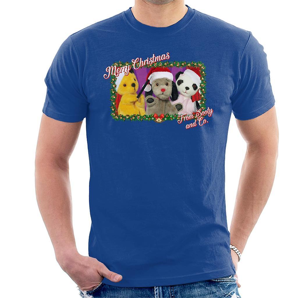 Sooty Christmas Merry Xmas From Sooty And Co Men's T-Shirt Royal Blue Small