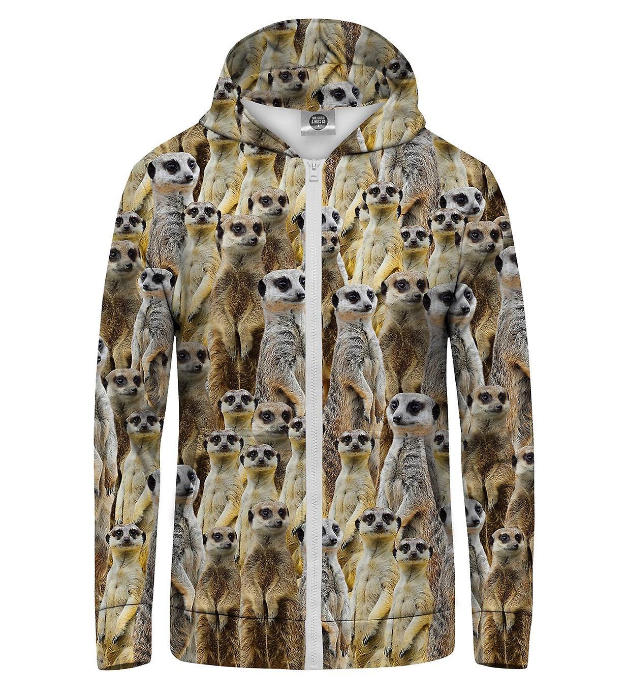 Mr Gugu & Miss Go Mr. GUGU & Miss GO Meerkats Hoodie Kangaroo Zip Up beige M