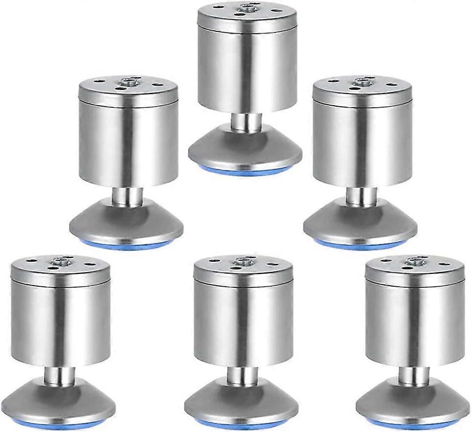 Aiducho Mesee 6 Pieces Furniture Legs Levelers with Rubber Mat, Stainless Steel Adjustable Feet Leveler Furniture Foot Leveling Tool Accessory for ...