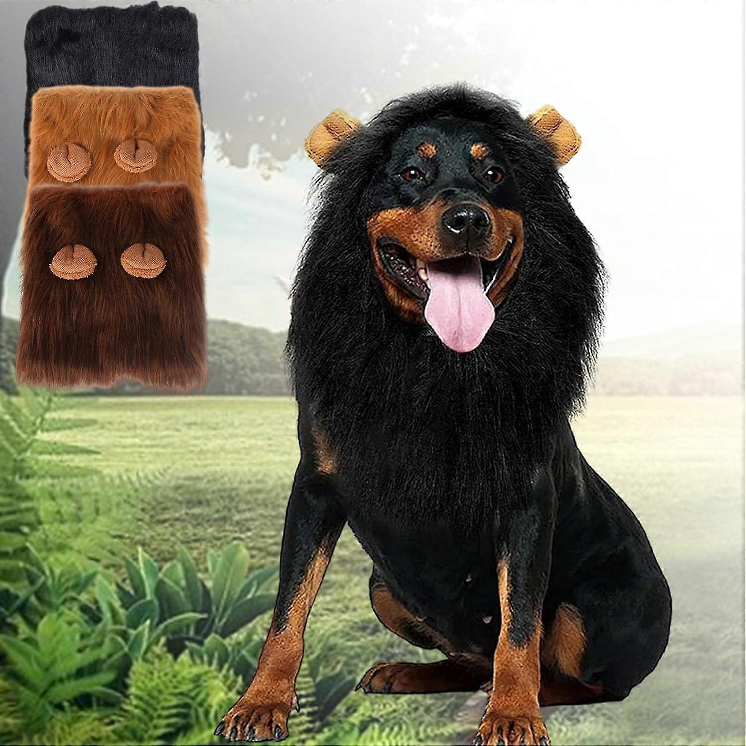 Unbrand Lion Mane for Dog, Realistic & Funny Lion Mane for Dogs, Dog Lion Mane Costume, Realistic Mane with Ears for Small Medium Large Dogs, Pet H...