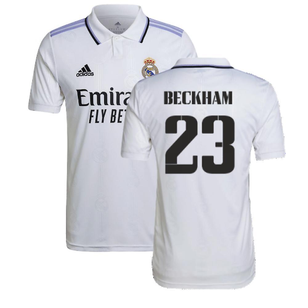 Adidas 2022-2023 Real Madrid Home Shirt (BECKHAM 23) White XXL 46-48 inch Chest