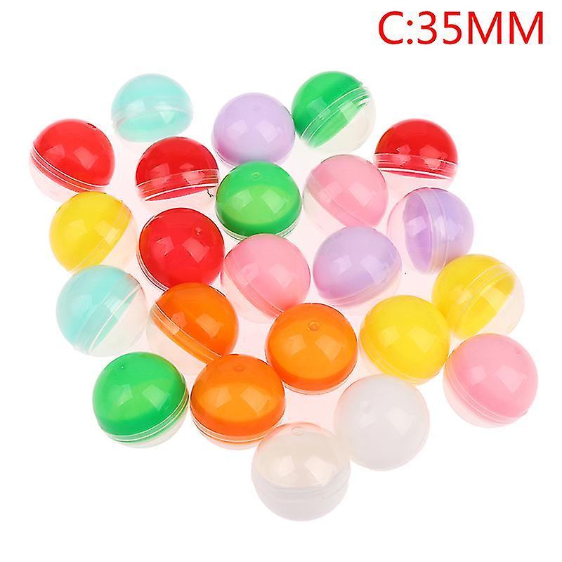 Unbrand 100pcs/pack Plastic Empty Toy Vending Capsules Half Clear Half Color Round Ball C 35mm