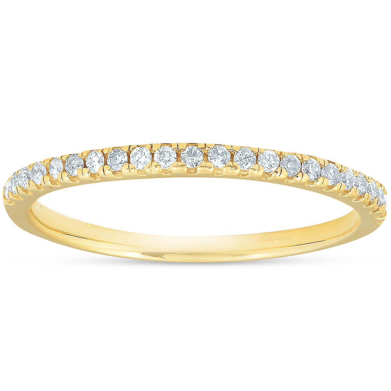 Pompeii3 1/5CT Diamond Wedding Ring Womens Stackable Band 10k Yellow Gold 4