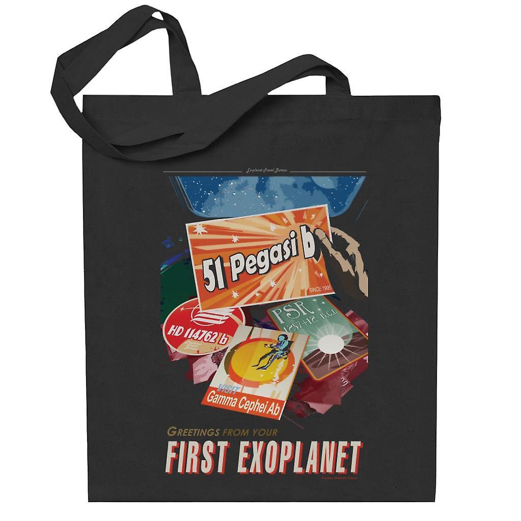 NASA 51 Pegasi b Exoplanet Interplanetary Travel Poster Totebag Black 38 x 42 cm