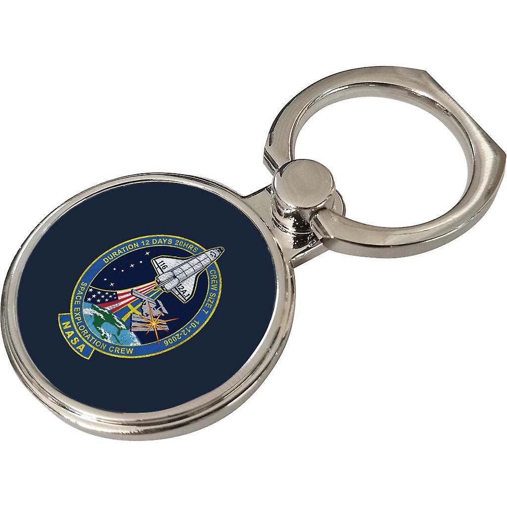 NASA STS 116 Discovery Mission Badge Distressed Phone Ring Navy Blue 3.5cm x 4.5cm