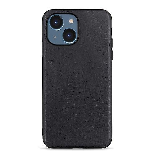 Hsmy For Iphone 14 Pro Max/ 14 Pro/ 14/ 14 Plus Lambskin Texture Genuine Leather Phone Case Black