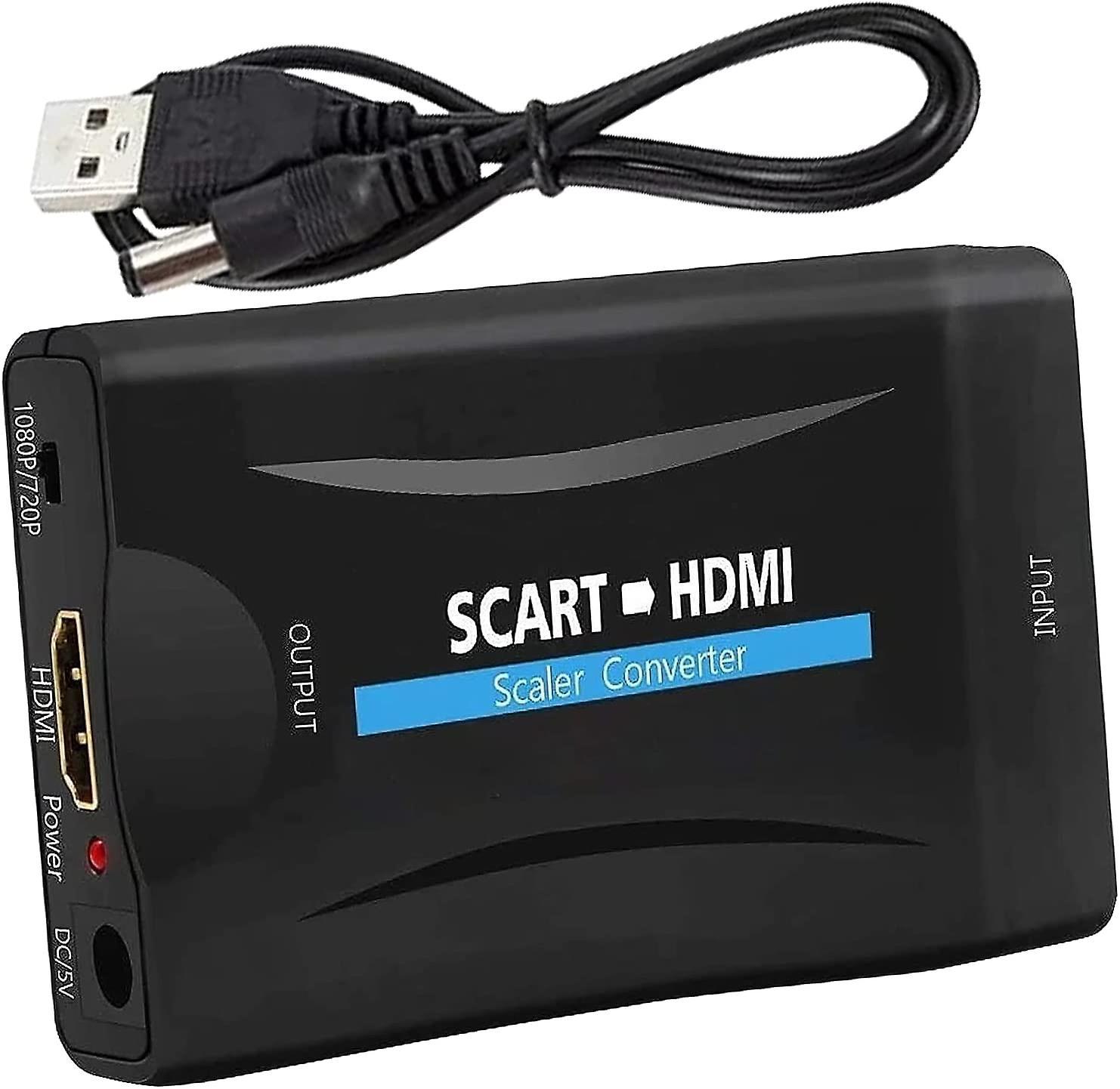 Szczw Scart to Hdmi Scart to HDMI Converter Scart to HDMI Adapter Scart to Hdmi Audio Video Support HD 720p/1080p for Proiettore Monitor HDTV STB V...