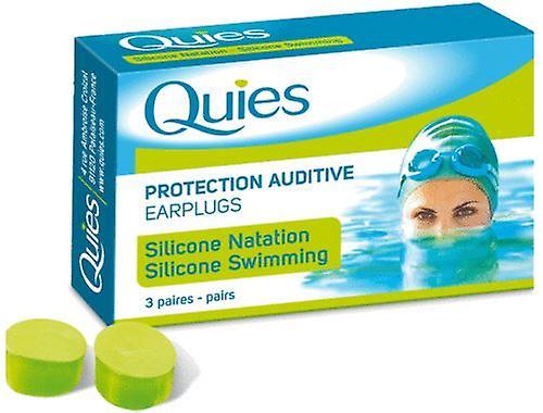 Quies Protection Silicone Ear Plugs for Swimmers (3 Pairs)