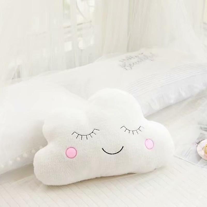 Slowmoose Cloud Moon-star-raindrop Plush Pillow White cloud