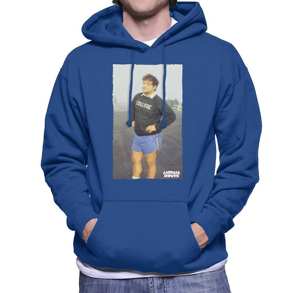 Animal House John Bluto Blutarsky Posing Men's Hooded Sweatshirt Royal Blue Medium