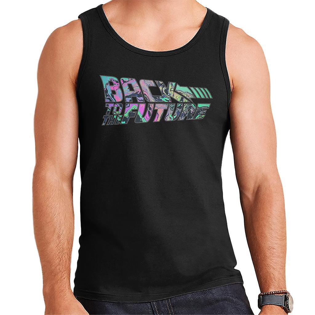 Back to the Future Psychedelic Marble Logo Men's Vest Black XX-Large