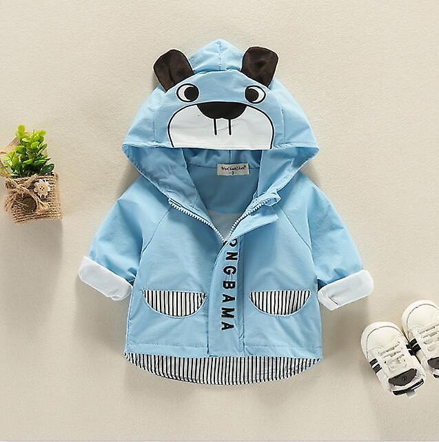 Slowmoose Autumn Baby Hooded Coat Jacket For Cartoon Long Sleeve Pattern Clothes Sky Blue 6M