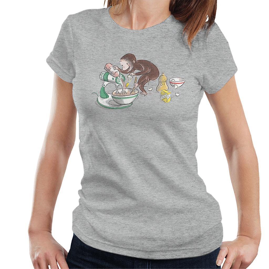 Curious George Cooking Women's T-Shirt Heather Grey Medium