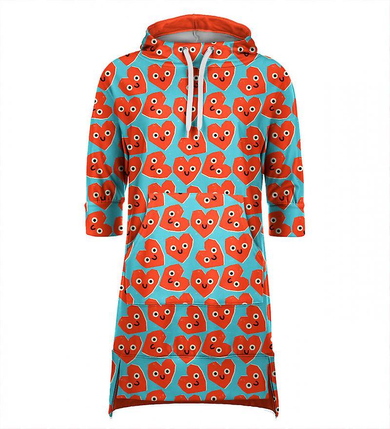 Mr Gugu & Miss Go Mr. Gugu Miss Go Cute Hearts Hoodie dress orange M