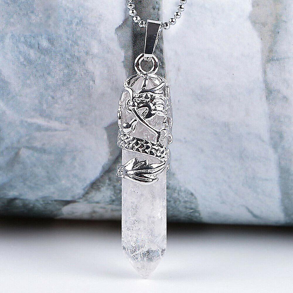 Shinestar Hexagonal Natural Quartz Crystal Chakra Healing Point Pendant Necklace Jewelry Gift Clear Quartz