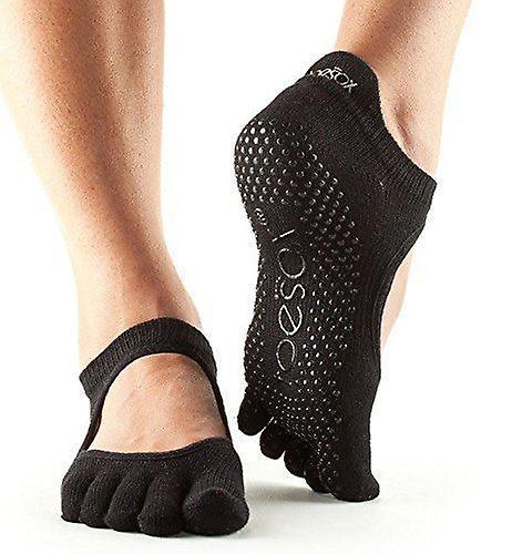 Toesox No Toe Bellarina Pilates Yoga Martial Arts Grip Socks Black Medium