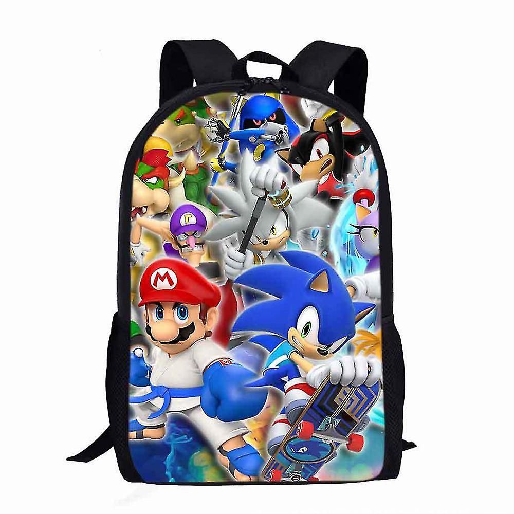 SML Super Mario Backpack Kids Boys Girls Book Bag Primary Students School Bags Rucksack Gifts C