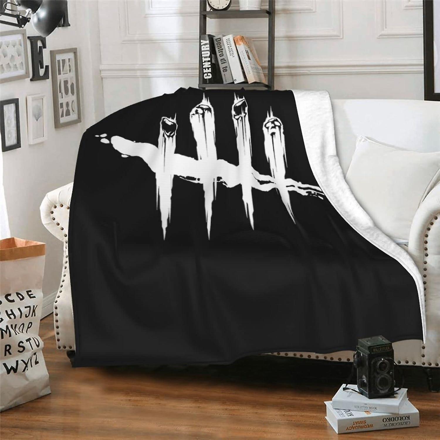 Kerota Dead-by-Daylight Fleece Throw Blanket Soft Light Weight Blanket Sofa Blanket Perfect for Bed Living Roomch, Black 60x50in 150x125cm