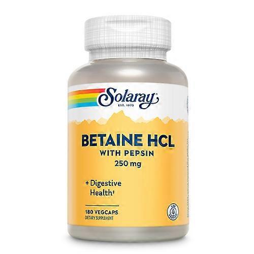 Solaray HCL with Pepsin, 250 mg, 180 Caps (Pack of 1)