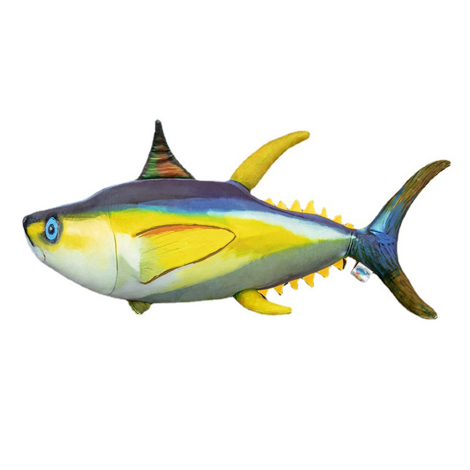 Remorui 60/80cm Tuna Plush Toy Fully Filled Sofa Pillow Simulation Stuffed Sea Animal Plush Fish Doll Toy Ornament S