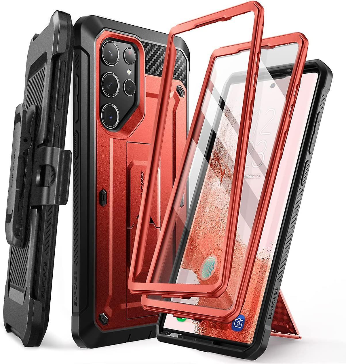 Supcase Galaxy S23 Ultra Unicorn Beetle PRO Screen Protector Case Red