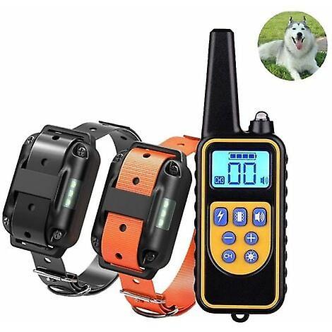 Blackp Collier de Dressage pour Deux Chiens Rechargeable et IP67 tanche avec Distance de 800m avec 99 Niveaux de Mode Vibration, Choc Electrique, S...