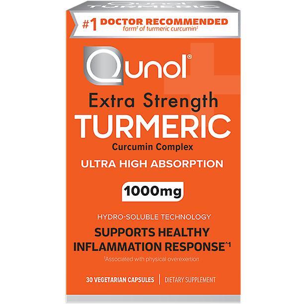 Turmeric curcumin capsules, qunol with ultra high absorption 1000mg, joint support, dietary supplement, extra strength, 30 count capsules