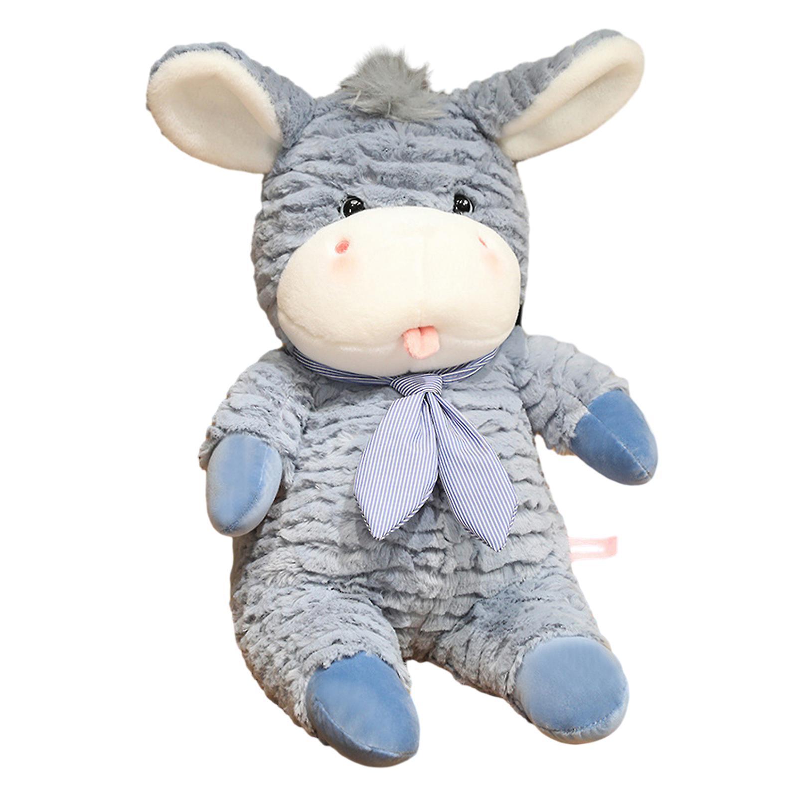 Fisheraw Plush Donkey Toy Cute Soft Fluffy PP Cotton Stuffed Animal Plushie Kids Comfort Doll Sleeping Pillow Home Decoration Girlfriend Birthday G...