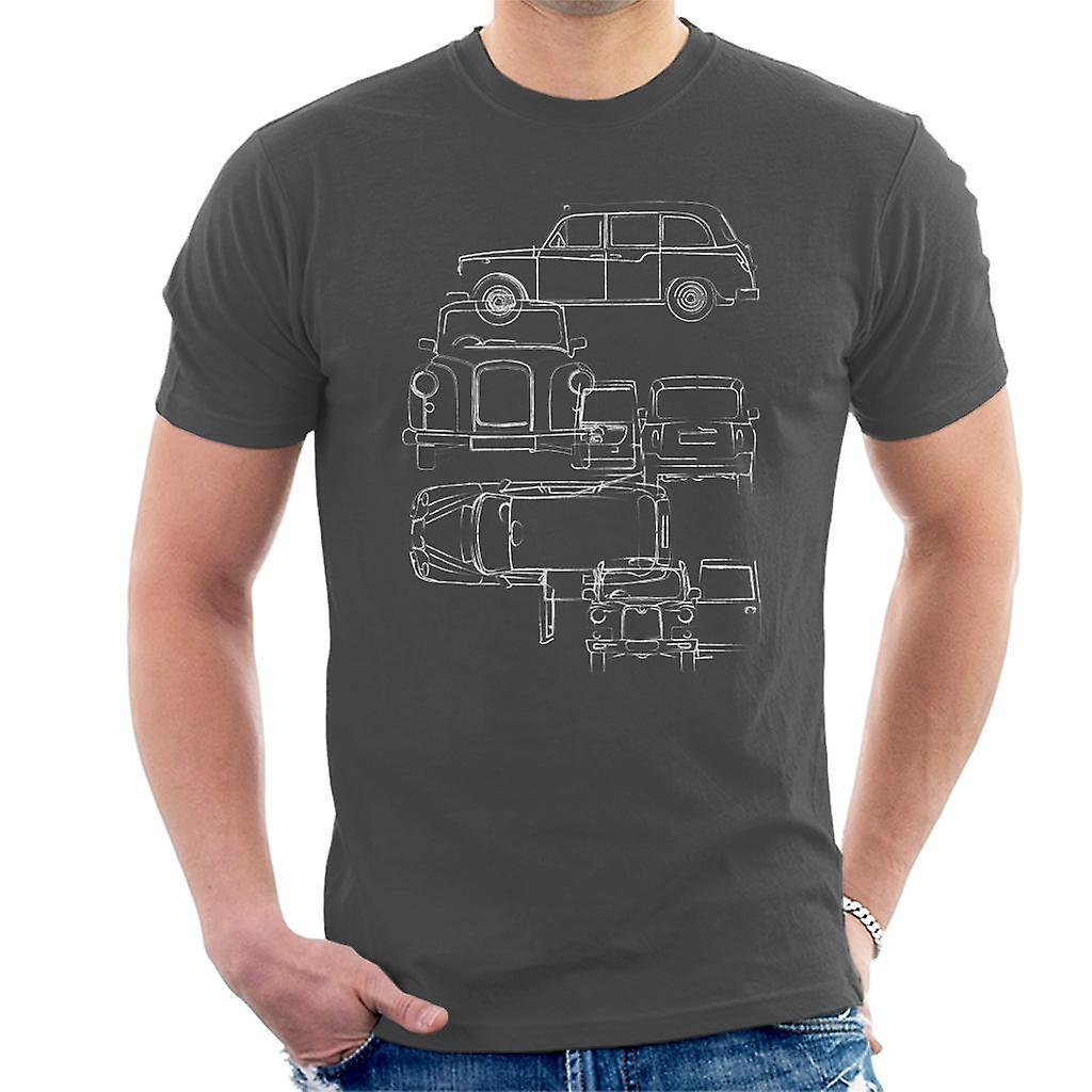 London Taxi Company Blueprint Men's T-Shirt Charcoal Small