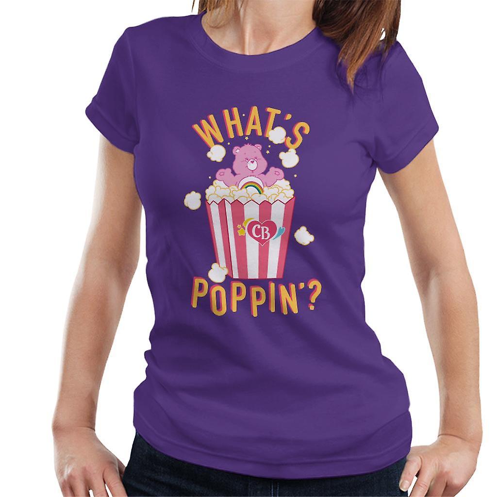 Care Bears Cheer Bear Whats Poppin Women's T-Shirt Purple Large