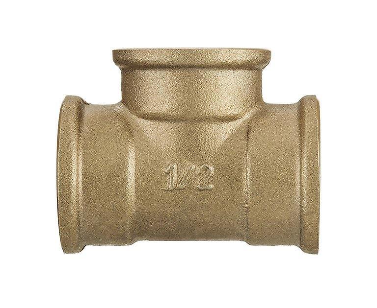 Invena 1/2" 3/4" 1" inch Thread Pipe Tee Connection Fittings Female Cast Iron Brass 1" BSP