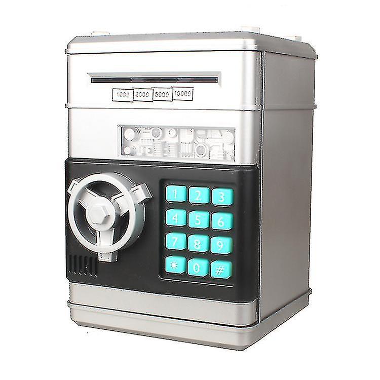 Bosheng Highttoy Money Box For Kids Ages 3-12 Electronic Atm Money Safe For Kids Money Bank Piggy Bank Atm Password Money Safe Silver