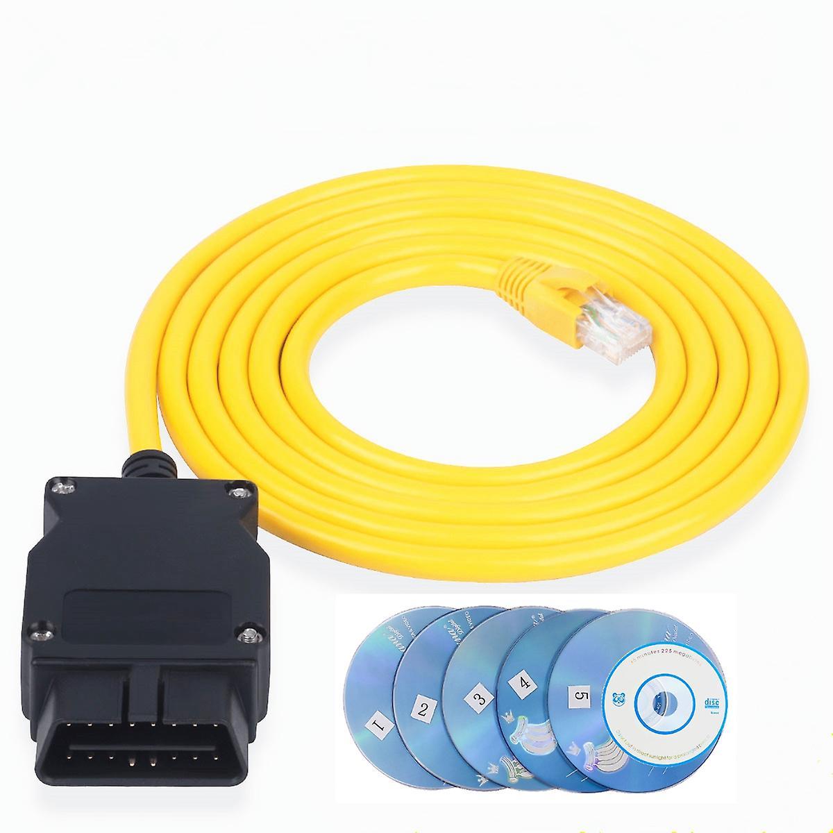 Atuto For Bmw Icom Enet Cable Ethernet Data To Obd2 16pin Interface Rj45 Connector Hidden Data Tool Icom Coding F-serie Model 2 With CD