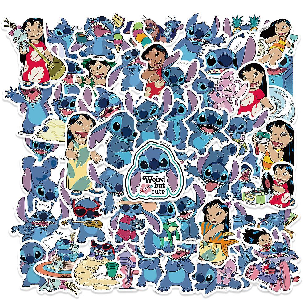 Eocici 50pcs Lilo & Stitch Stickers Pack Waterproof Decals For Water Bottles,laptop,phone,skateboard,luggage