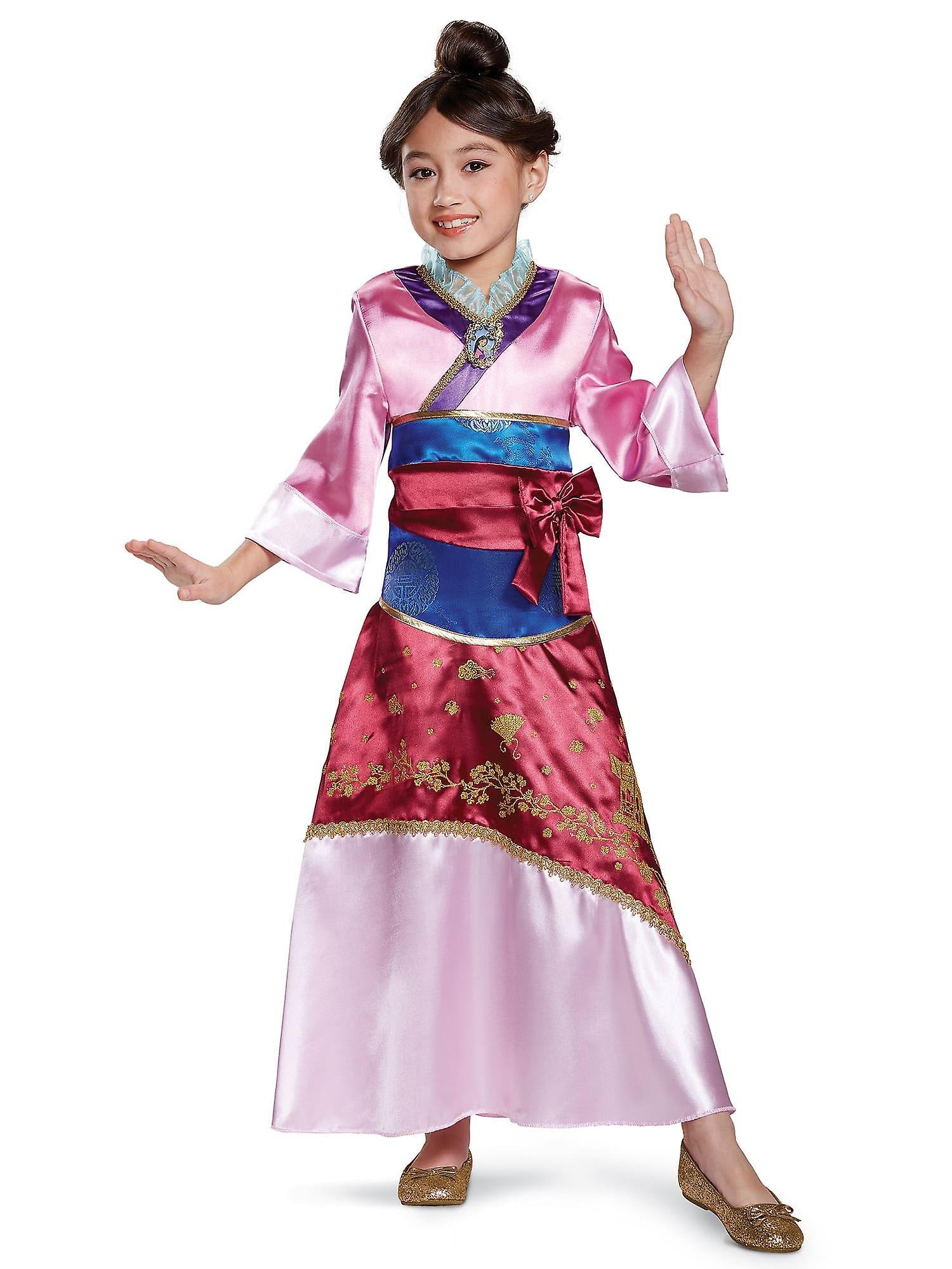 Disguise Mulan Deluxe Disney Princess Asian Story Book Week Girls Costume Multi-Colour Medium (7-8)